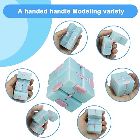 Infinity Cube Fidget Toy – Macaron Blue - Flip, Focus & Chill – The Little Blue Cube That Calms!