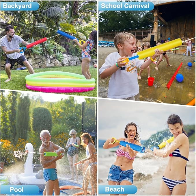 Super Splash Water Guns – 6-Pack Summer Fun! - Anima Handle Style